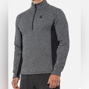 Spyder Charcoal Gray and Black Half‑Zip Performance Pullover